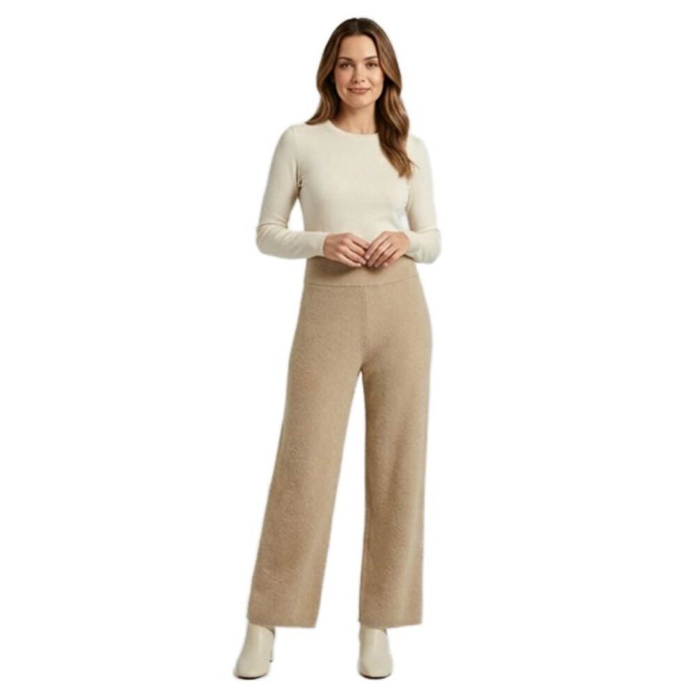 James Street Women Pants Brown Wool Solid Size M